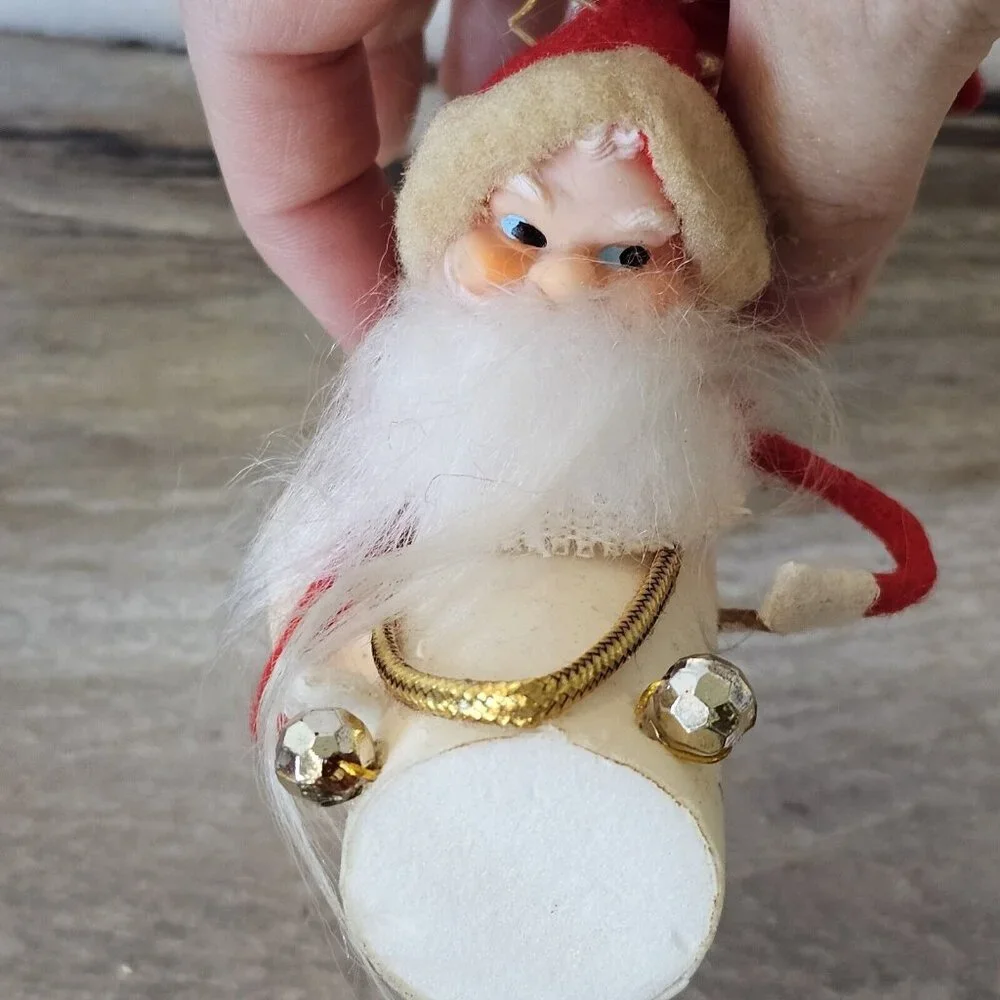 Vintage‎ MCM Kitschy Christmas Ornaments Decor Japan Santa Elf Deer Present
